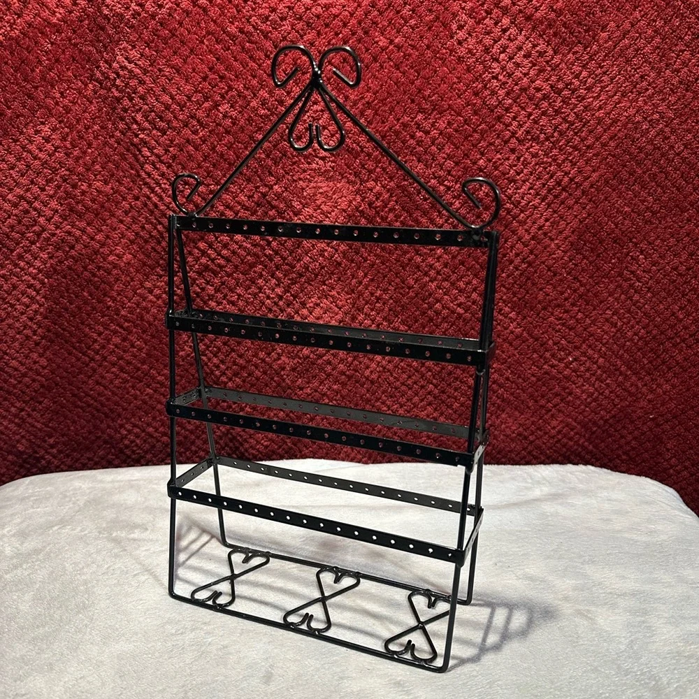 4 Layer, Double-side Earring Holder Stand. Holds Necklaces&56 Pairs Of Earrings